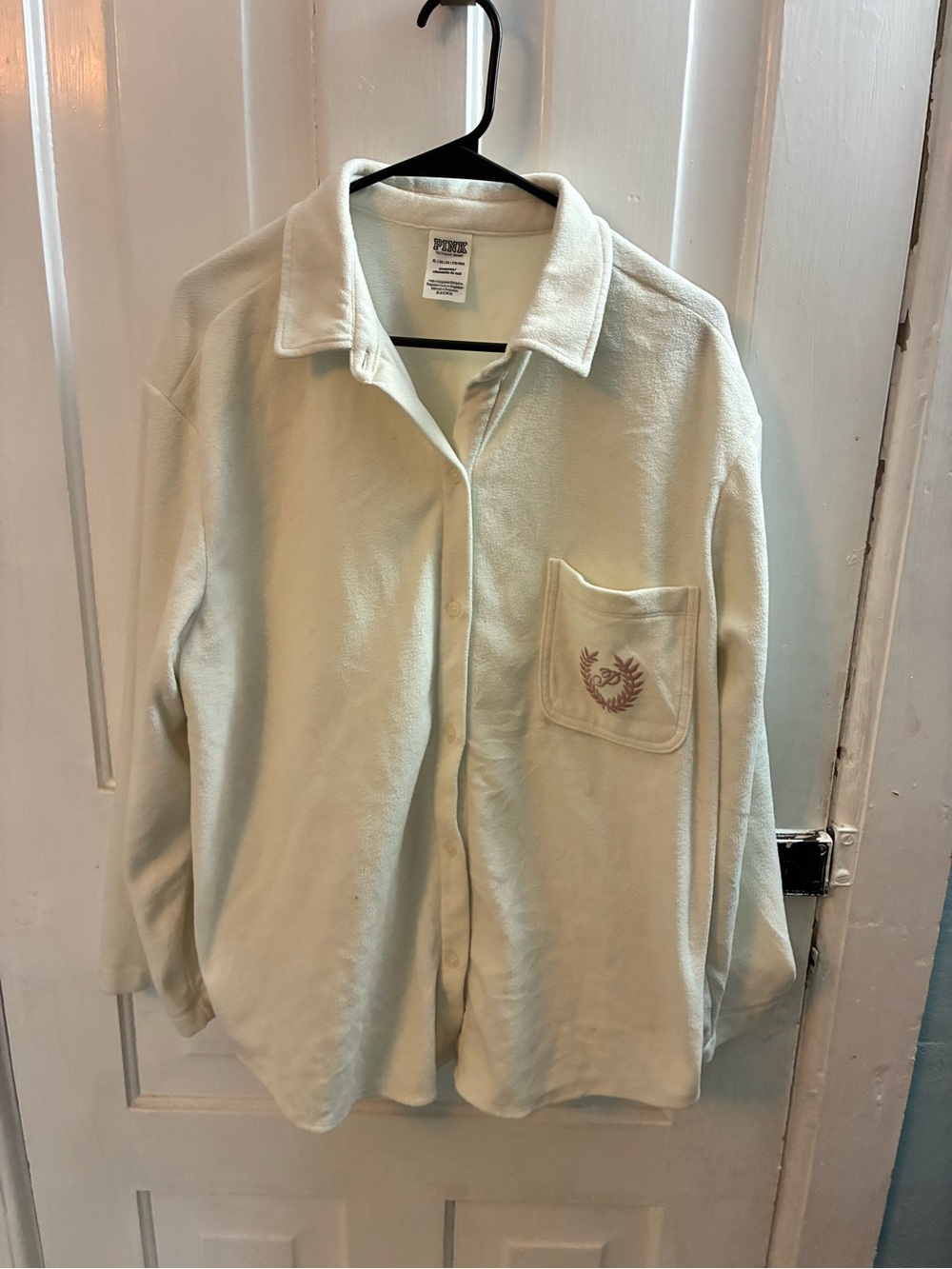 Victoria's Secret Cream Button-Up Shirt Jacket